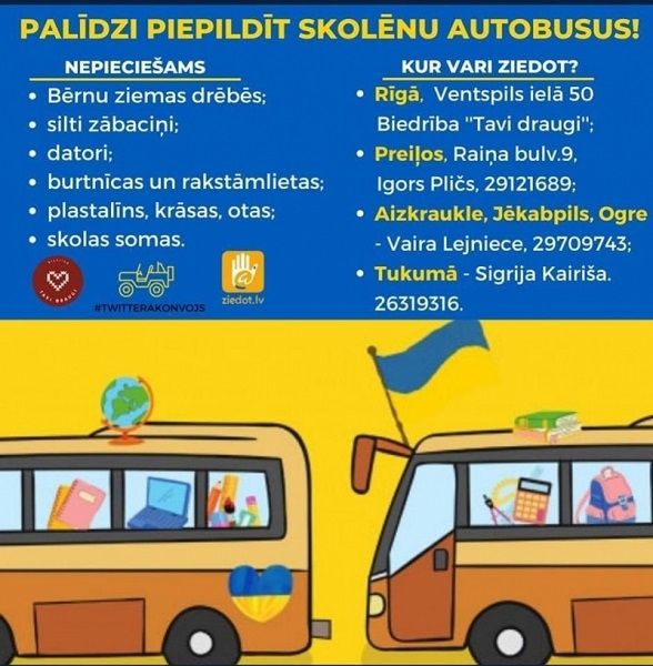 Palīdzēsim Ukrainas bērniem uz skolu doties droši!