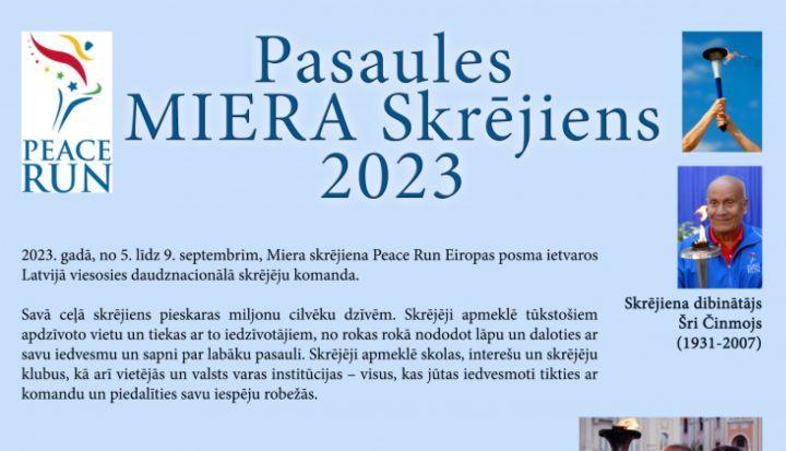 Pasaules miera skrējiens 2023 vedīs cauri Ogres novadam