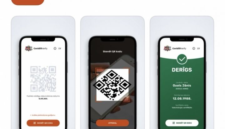 Pieejama mobilā aplikācija digitālo Covid-19 sertifikātu pārbaudei
