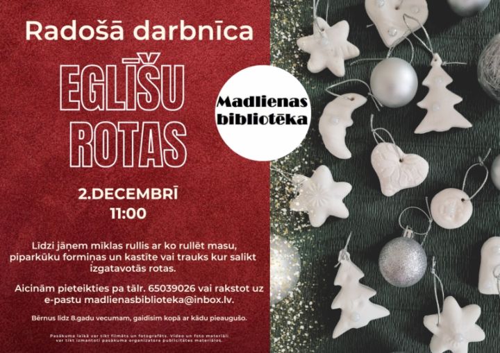 Radošā darbnīca "Eglītes rotas" Madlienā