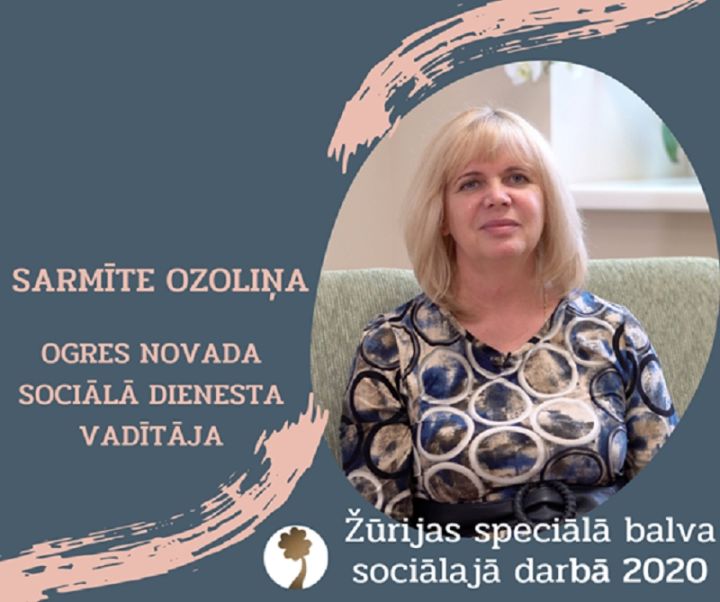 Sarmītei Ozoliņai apbalvojums nominācijā "Žūrijas speciālā balva sociālajā darbā 2020"!