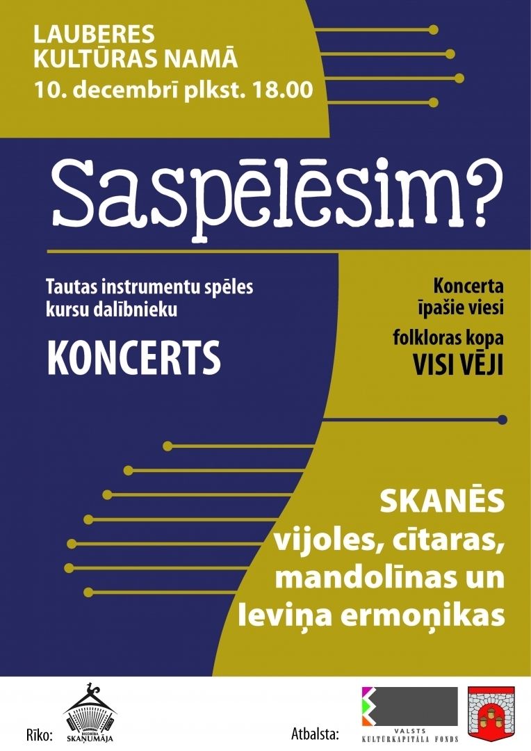 “Skaņumājas” instrumentu spēles kursu koncerts Lauberē
