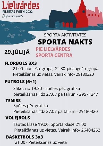 Sportiskās aktivitātes Lielvārdes pilsētas svētkos