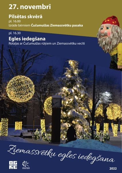 Svētku egļu iedegšana Ogres novada pilsētās