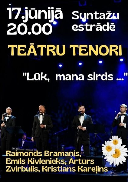 Teātru tenori koncertā ''LŪK, MANA SIRDS...'' Suntažos