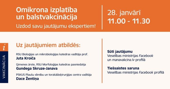 Tiešsaistes sarunu cikls par vakcināciju pret Covid-19