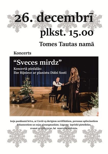 Tomes Tautas namā koncerts "Sveces mirdz"