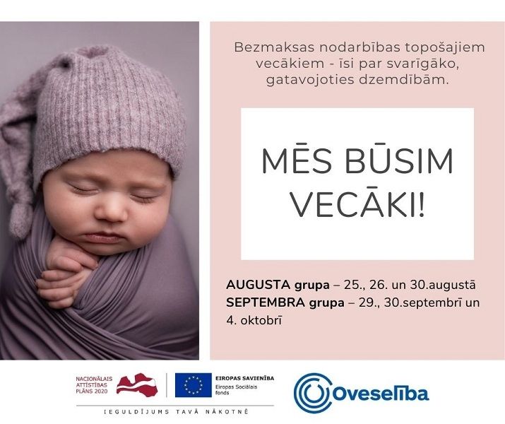 Topošos vecākus aicina uz nodarbību ciklu "Mēs būsim vecāki"