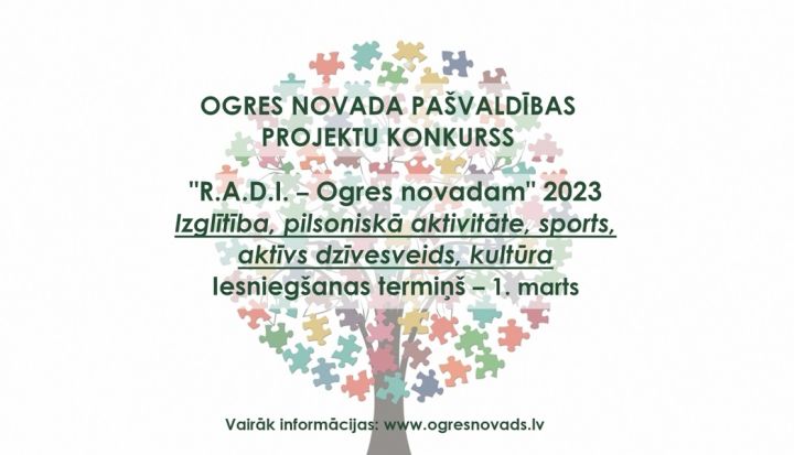 Vēl var pieteikt projektus konkursā "R.A.D.I. – Ogres novadam"