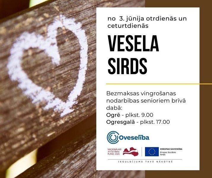 "Vesela sirds" nodarbības senioriem arī jūnijā