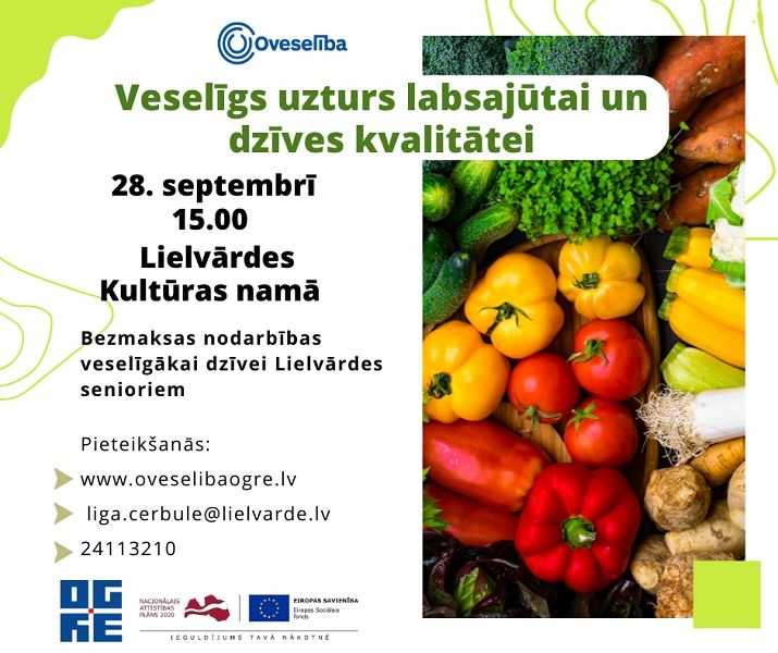 Veselīgs uzturs labsajūtai un dzīves kvalitātei Lielvārdē