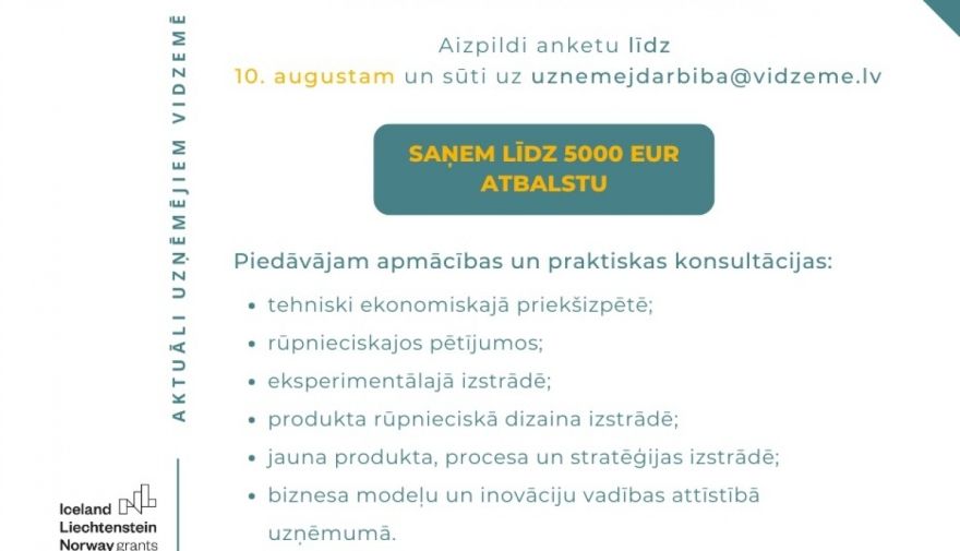 Vidzemnieku biznesa ideju aktivitātei izsludināta otrā kārta