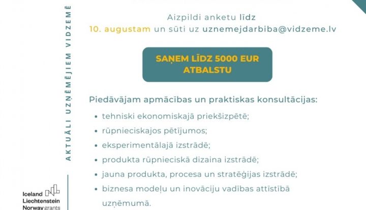 Vidzemnieku biznesa ideju aktivitātei izsludināta otrā kārta