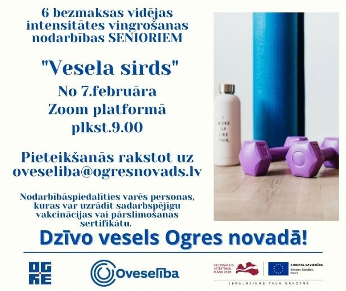 Vingrošanas nodarbības senioriem "Vesela sirds"