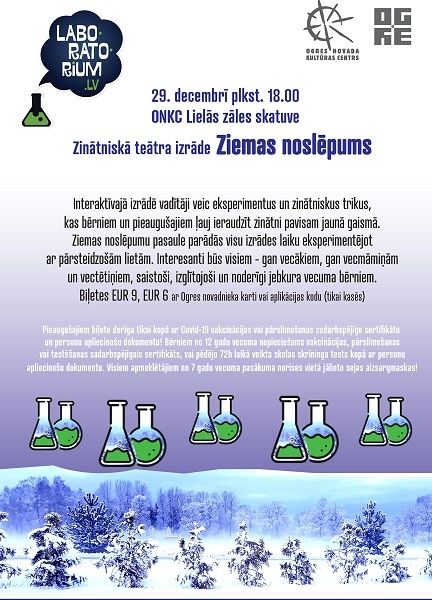 Zinātniskā teātra Laboratorium.lv izrāde ZIEMAS NOSLĒPUMS