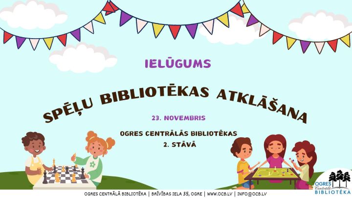 Ogres Centrālajā bibliotēkā atklās Spēļu telpu