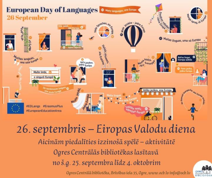 Eiropas Valodu dienas aktivitāte Ogres Centrālajā bibliotēkā