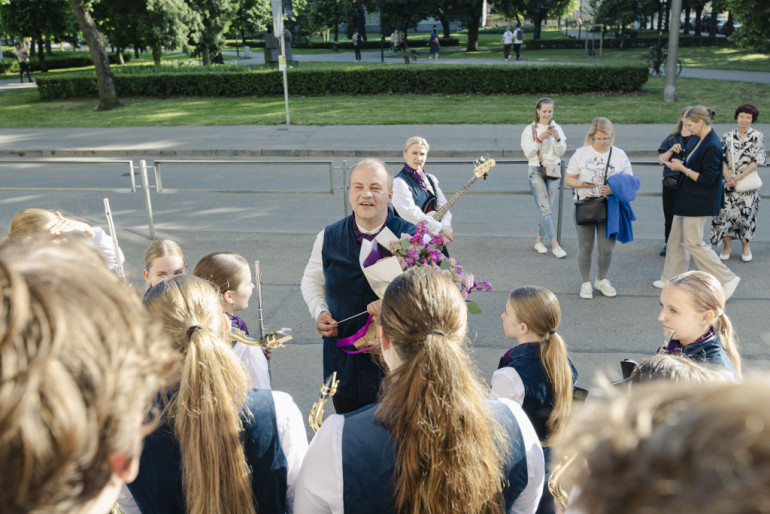 FOTO: Ogres Mūzikas un mākslas skolas pūtēju orķestrim augstākā pakāpe pūtēju orķestru konkursā
