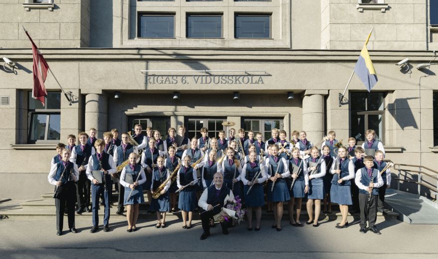 FOTO: Ogres Mūzikas un mākslas skolas pūtēju orķestrim augstākā pakāpe pūtēju orķestru konkursā