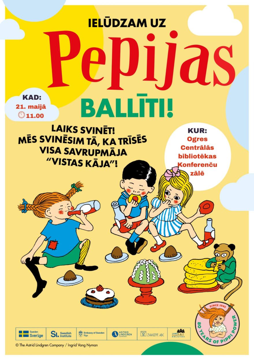 Maija beigās gaidāma Pepijas Garzeķes ballīte Ogres Centrālajā bibliotēkā