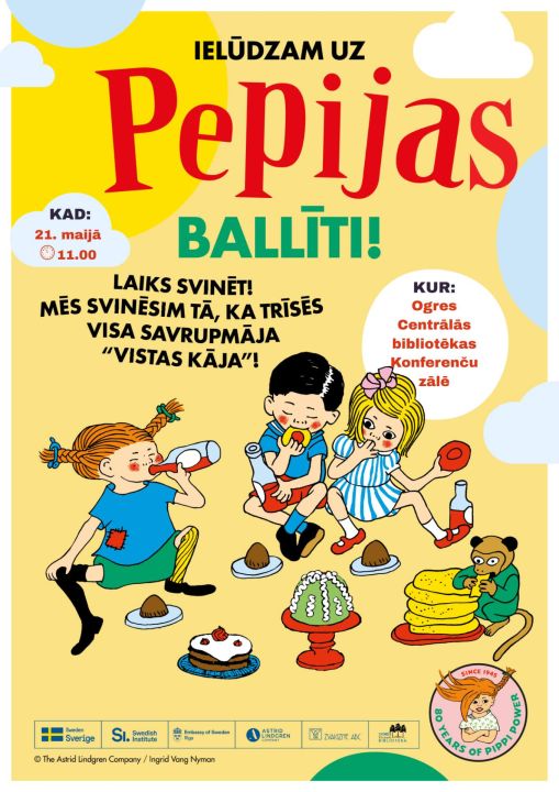 Maija beigās gaidāma Pepijas Garzeķes ballīte Ogres Centrālajā bibliotēkā