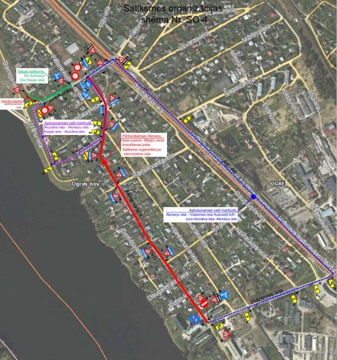 No marta līdz maijam būs satiksmes ierobežojumi Jura Alunāna ielā Ogrē