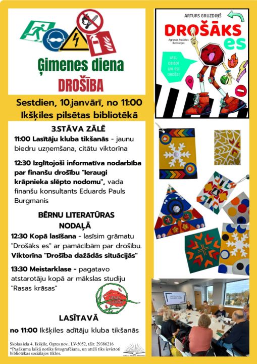 Ģimenes diena Ikšķiles pilsētas bibliotēkā - par drošību visām paaudzēm