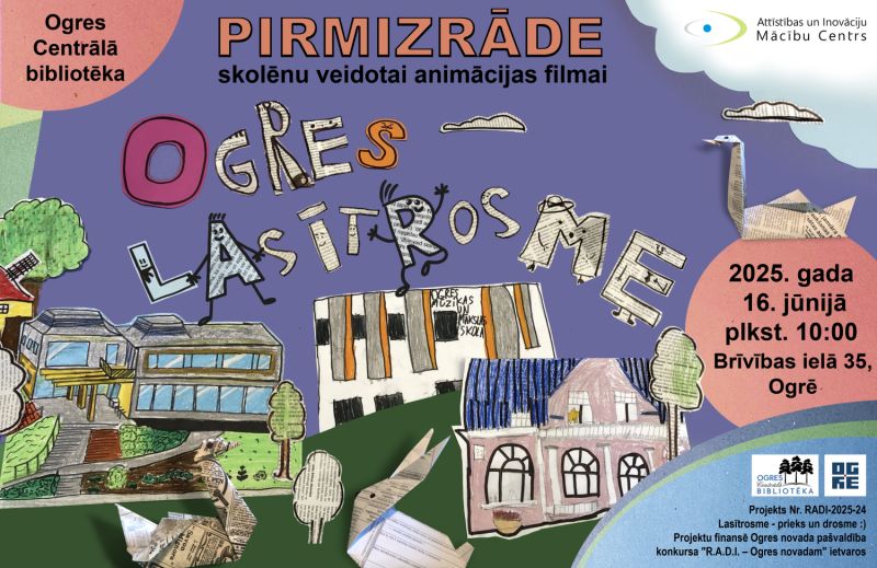 Gaidāma bērnu kopīgi veidotās animācijas filmas pirmizrāde Ogrē