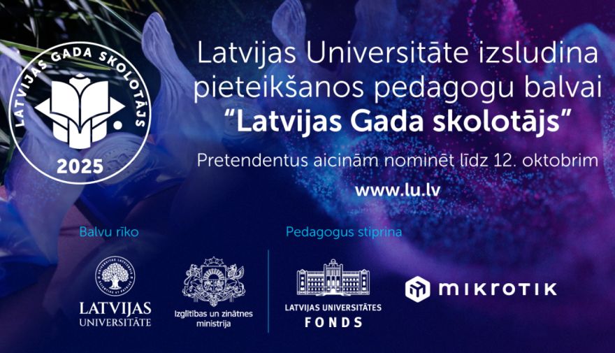 Latvijas Universitāte aicina nominēt “Latvijas Gada skolotājs” balvas pretendentus