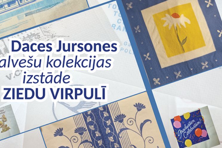 Attēls rakstam: Krāsains ceļojums salvešu pasaulē –  Daces Jursones kolekcijas izstāde “Ziedu virpulī”