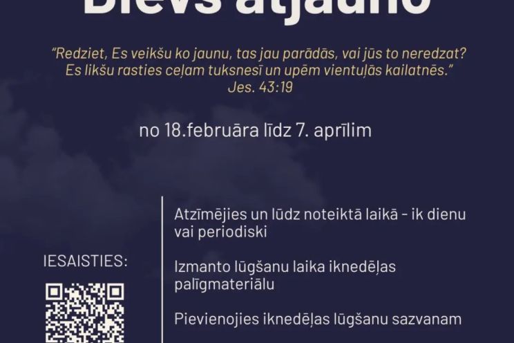 Attēls rakstam: Starpkonfesionāla lūgšanu iniciatīva aicina pievienoties lūgšanu ķēdei par Latviju