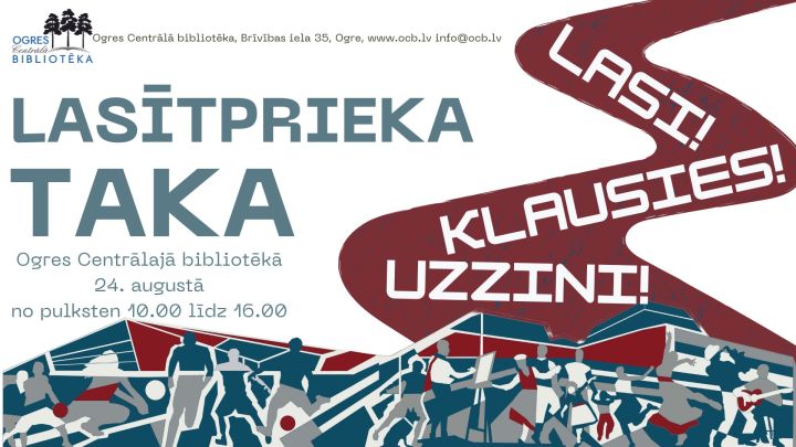 “Lasītprieka taka” Ogres Centrālajā bibliotēkā pilsētas svētkos