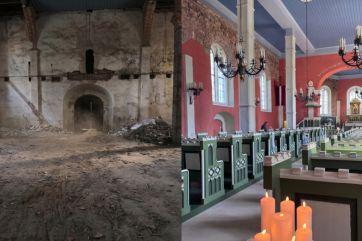 Attēls rakstam: Latvijā atjaunota baznīca ar unikālu vienīgo mozaīkas altārgleznu visā Eiropā