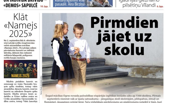 Attēls rakstam: Laikraksta «Ogres Vēstis Visiem» 29. augusta numurā
