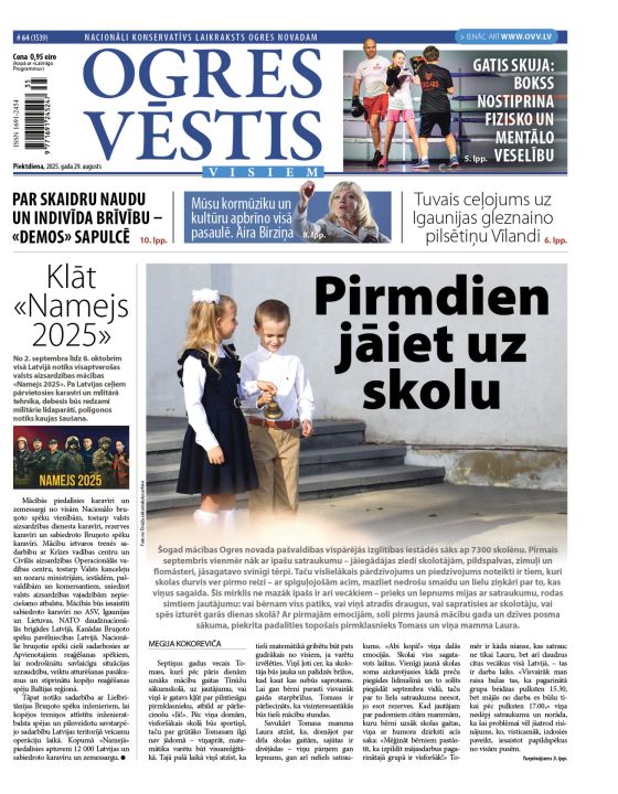 Laikraksta «Ogres Vēstis Visiem» 29. augusta numurā