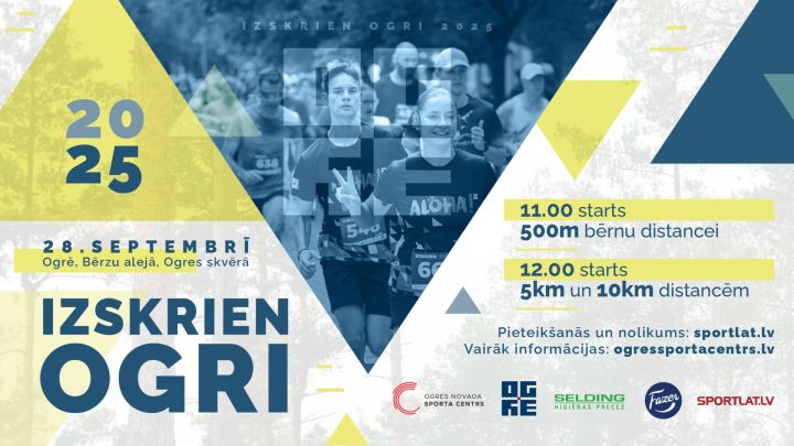 Septembra beigās notiks skriešanas sacensības "Izskrien Ogri 2025"