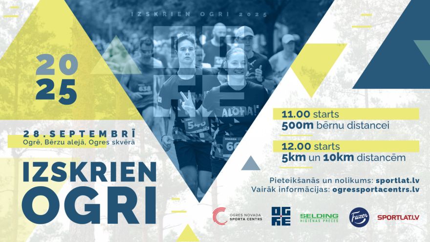 Septembra beigās notiks skriešanas sacensības "Izskrien Ogri 2025"
