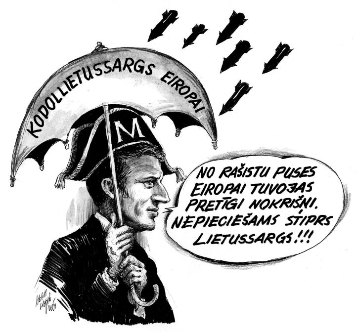  Karikatūra: Nepieciešams stiprs lietussargs