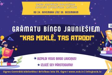 Attēls rakstam: Ogres Centrālajā bibliotēkā līdz decembra beigām notiek grāmatu bingo aktivitātē