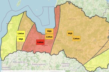 Attēls rakstam: Sarkanais brīdinājums! Daļā Latvijas teritorijas gaidāms stiprs lietus un vējš
