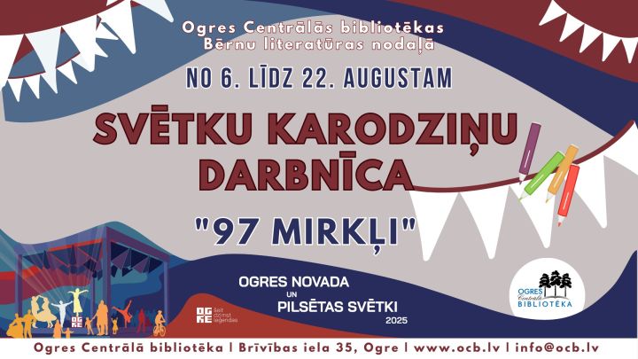 Ogres Centrālajā bibliotēkā iespēja veidot kopīgu svētku karodziņu virteni