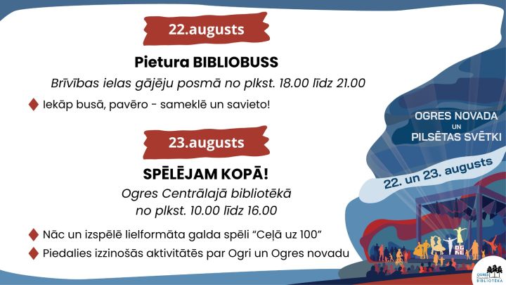 Pilsētas svētkos dažādas aktivitātes arī bibliotēkā