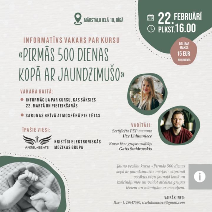 Jaunie vecāki, jūs neesat vieni. Aicina uz kursu par mazuļa pirmajām 500 dienām