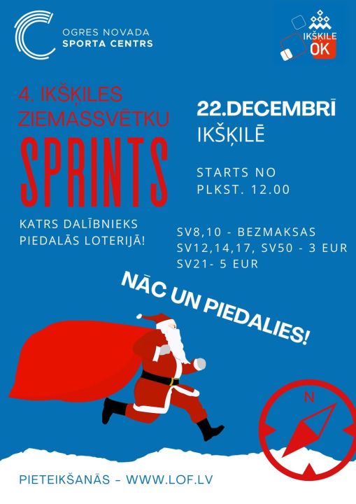 Ziemassvētku orientēšanās sprints Ikšķilē