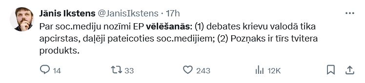 Ekrānuzņēmums no "X"