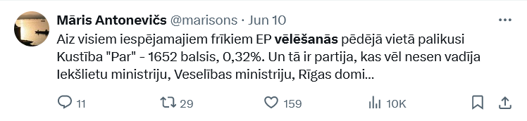 Ekrānuzņēmums no "X"