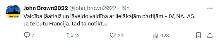 Ekrānuzņēmums no "X"