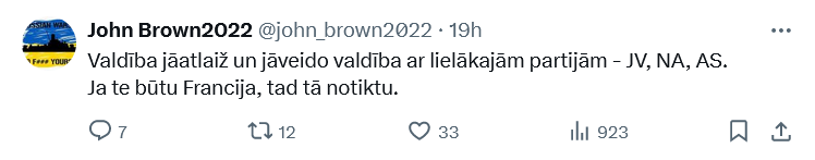 Ekrānuzņēmums no "X"