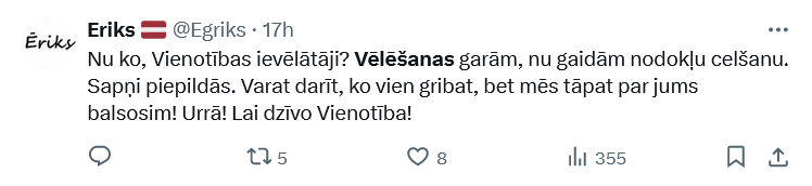 Ekrānuzņēmums no "X"