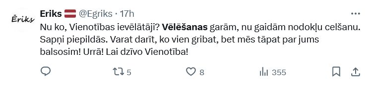 Ekrānuzņēmums no "X"